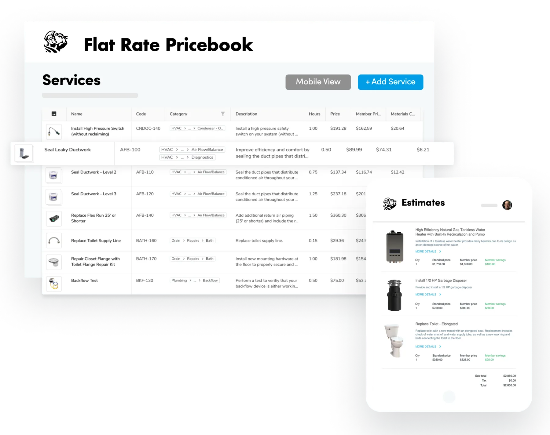 ServiceTitan Flat Rate Pricing Software